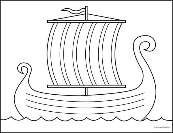 viking long ships coloring pages