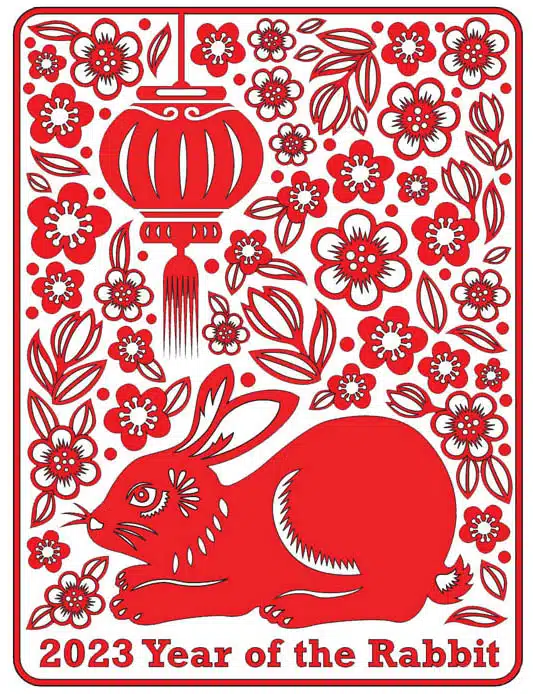 Chinese New Year Coloring Page: The Year of the Rabbit