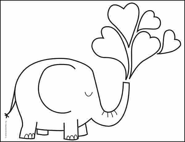 An easy Valentine Coloring page, available as a free download.