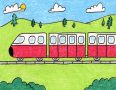 Easy How to Draw a Train Tutorial Video and Train Coloring Page