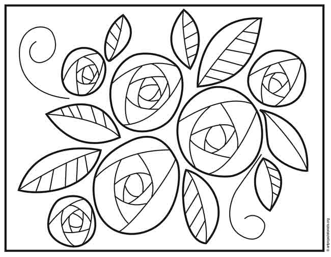 Rose Coloring page, available as a free download.