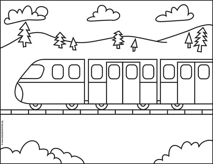 Train Coloring page, available as a free download.