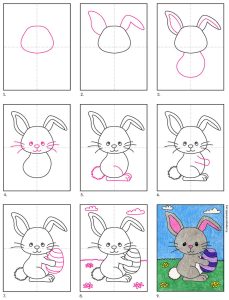 Straightforward Methods To Draw The Easter Bunny Tutorial Video And ...