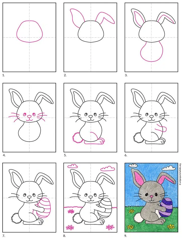 How to Draw a Rabbit With Feet & Fur - basicdraw.com
