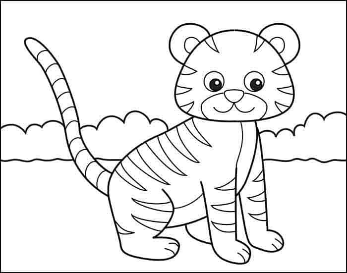 Easy Tiger Coloring page, available as a free download.