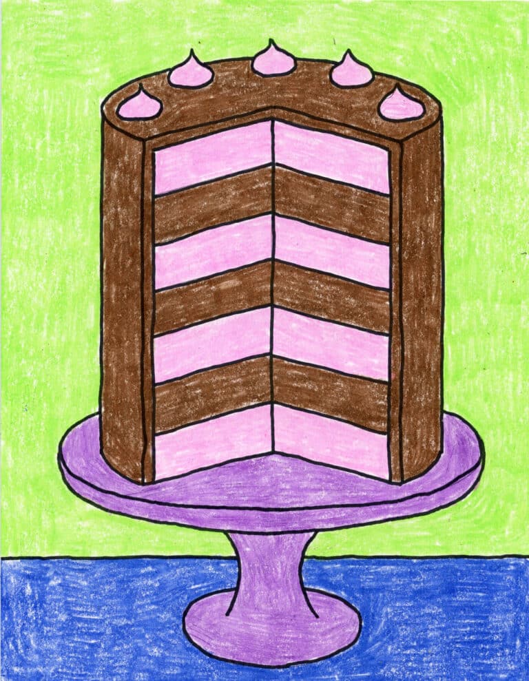 How to Draw a Cake: Easy Step-by-Step Art Lesson for Kids