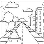 Perspective art coloring page