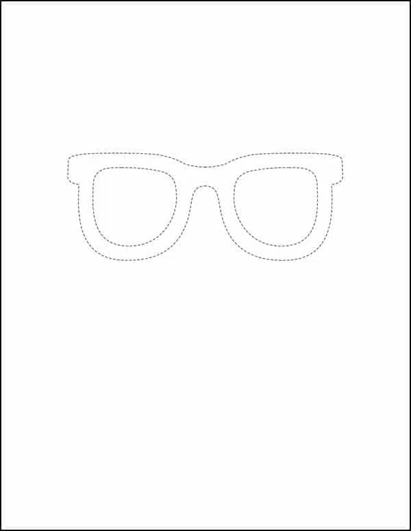 Easy How Draw Sunglasses Tutorial & Sunglasses Coloring Page
