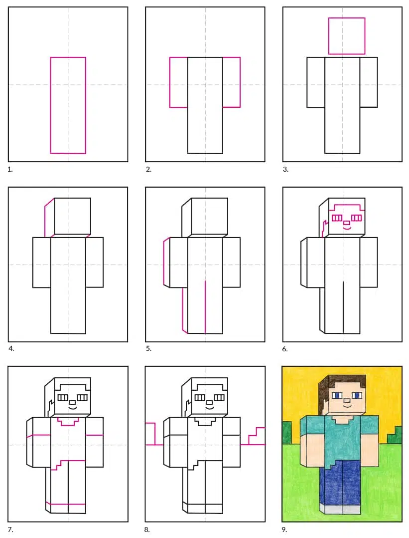 How to draw a Minecraft Cow - Minecraft drawings for beginners