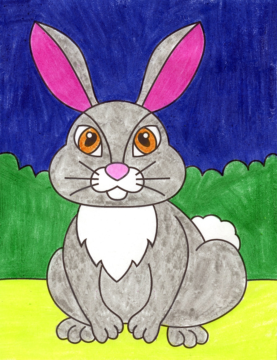 Cartoon Rabbit Drawing - How To Draw A Cartoon Rabbit Step By Step