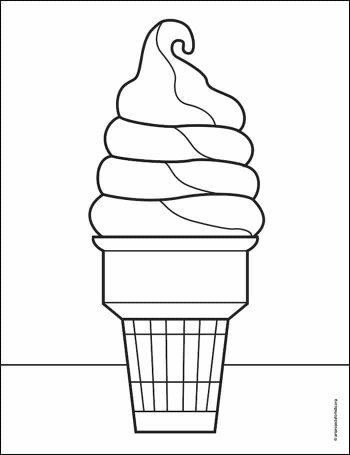Ice Cream Cone Coloring page, available as a free download.