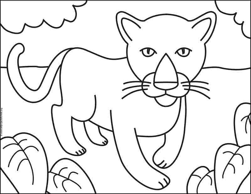 Jaguar Coloring page, available as a free download.