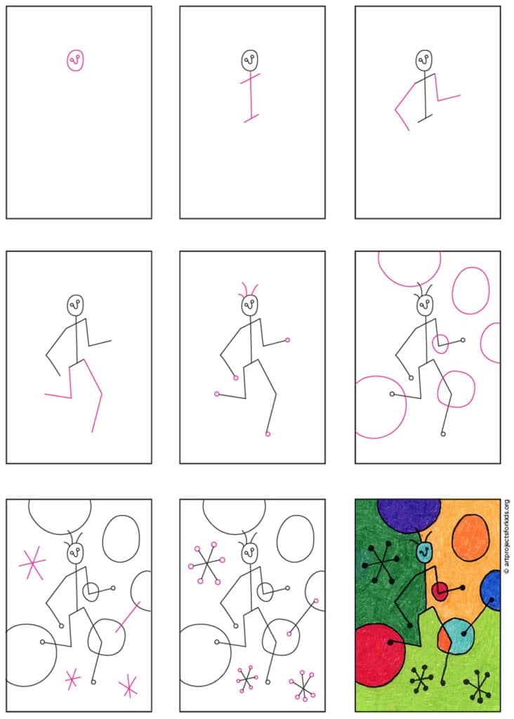 A step by step tutorial for a Joan Miro Art Project, also available as a free download.