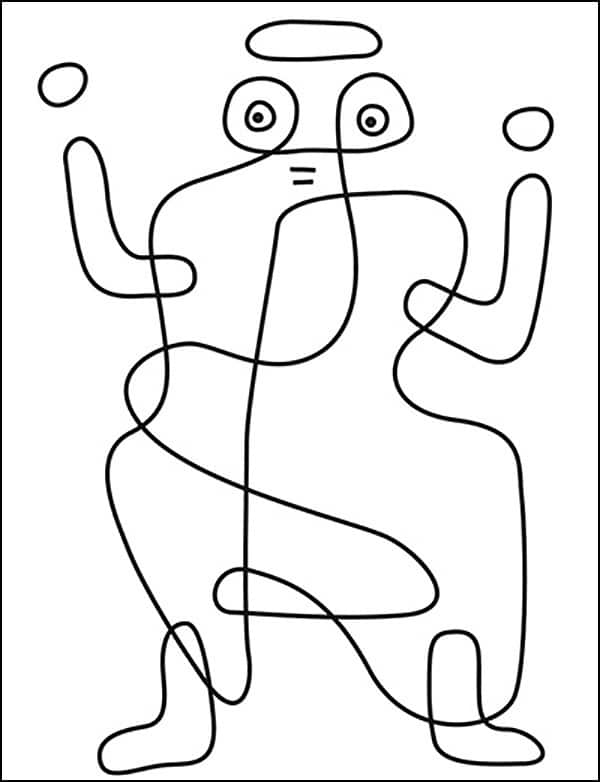 Paul Klee Inspired Coloring page, available as a free download.