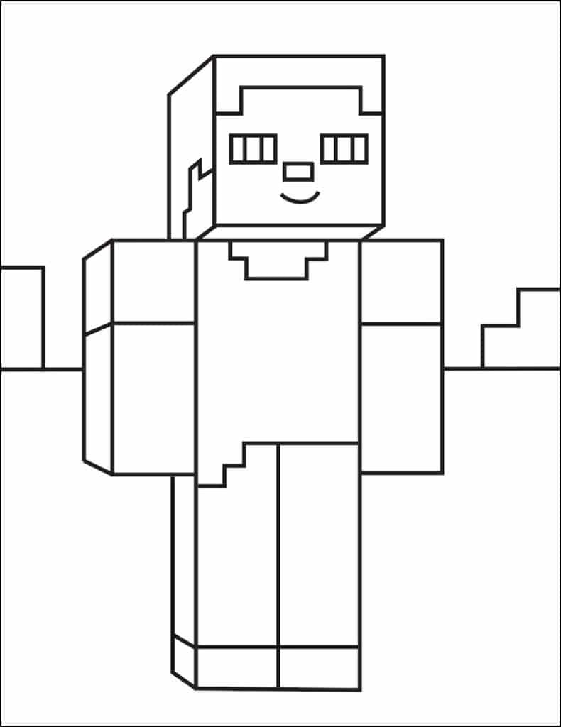 Minecraft Character Coloring page, available as a free download.