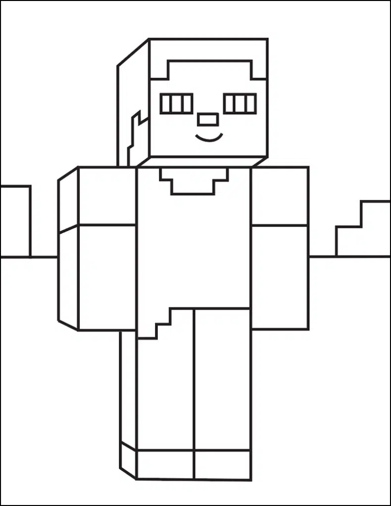 Minecraft Character Coloring page, available as a free download.