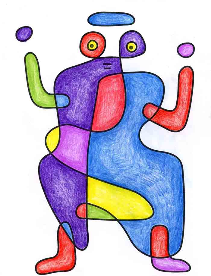 Easy Paul Klee Inspired Art Project Tutorial and Paul Klee Coloring Page