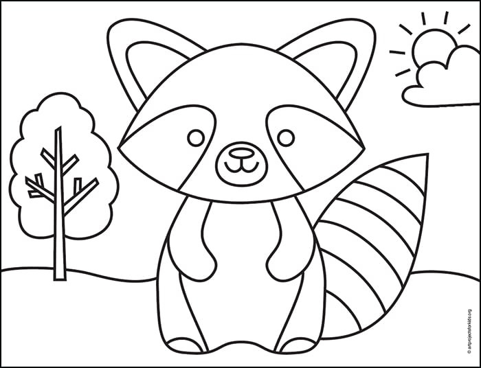 coloring pages raccoon