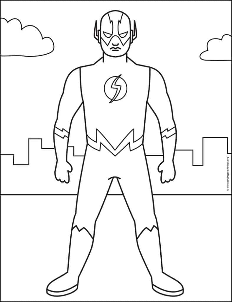 The Flash Coloring page, available as a free download.