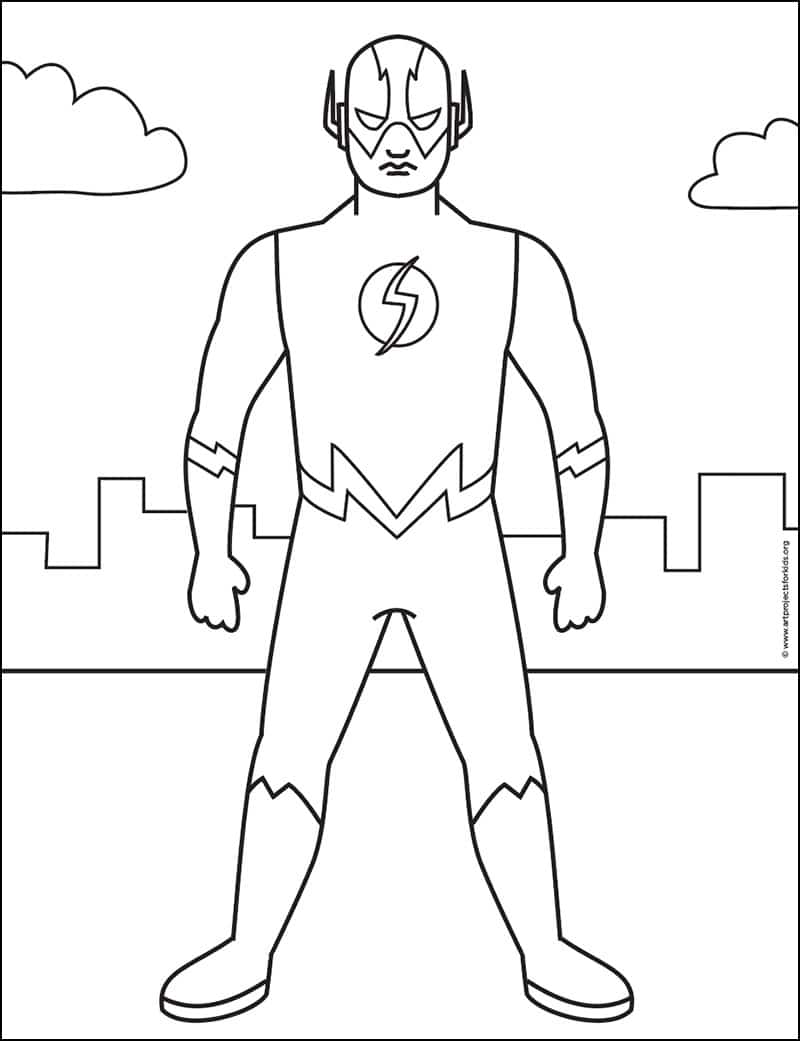 Flash Coloring Page: Free Printable Sheets for Kids