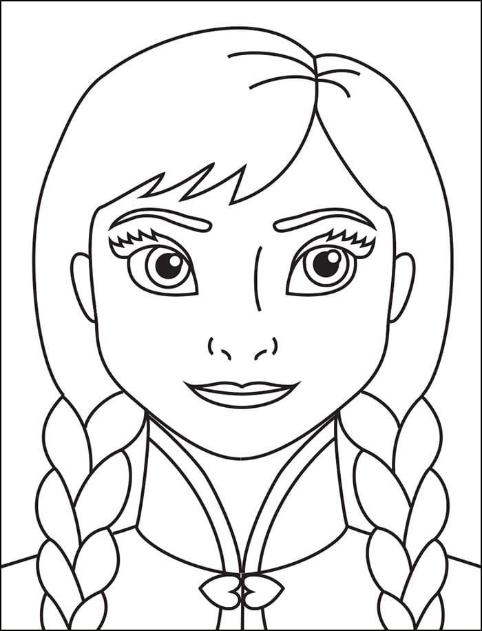 Anna from Frozen Coloring page, available as a free download.