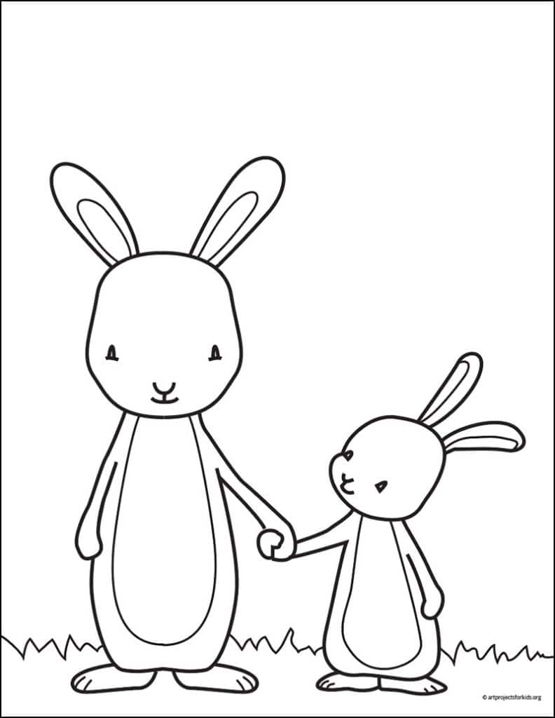 Baby Bunny Coloring page, available as a free download.
