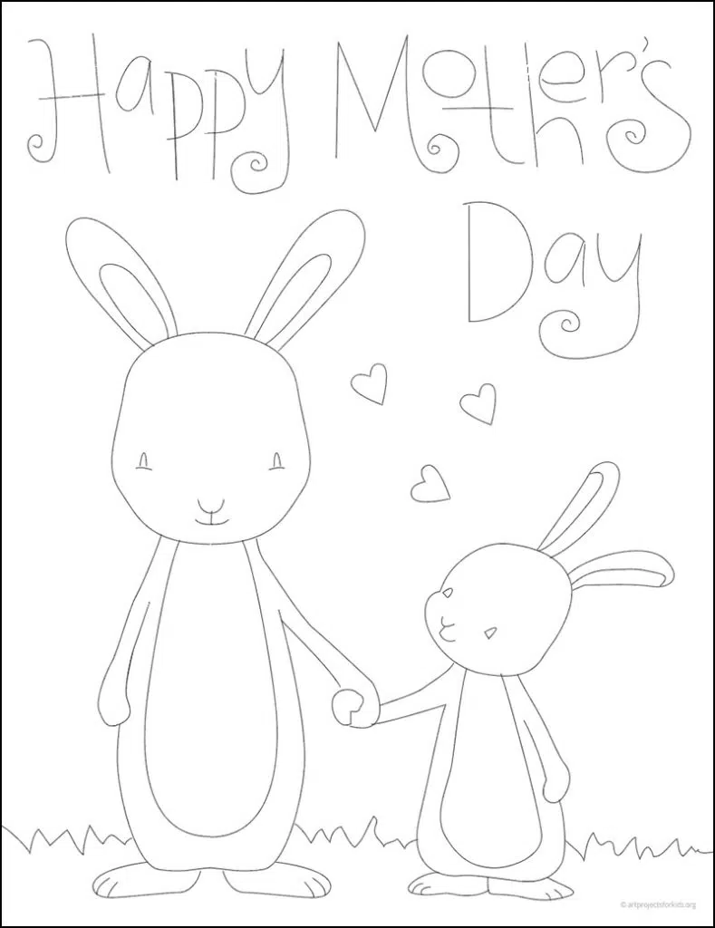 Baby Bunny Mothers Day Trace — Activity Craft Holidays, Kids, Tips
