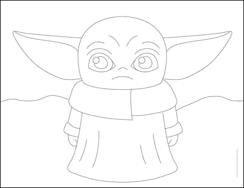 drawing baby yoda