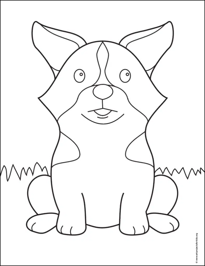 Corgi Coloring page, available as a free download.