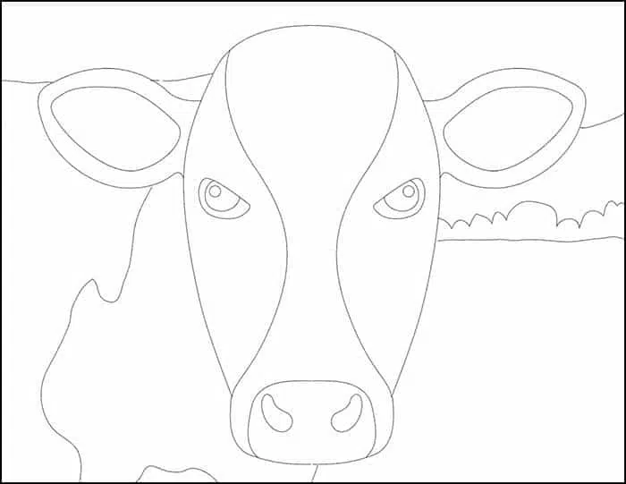 Black White Sketch Friesian Cows Face Stock Vector (Royalty Free) 211603363  | Shutterstock