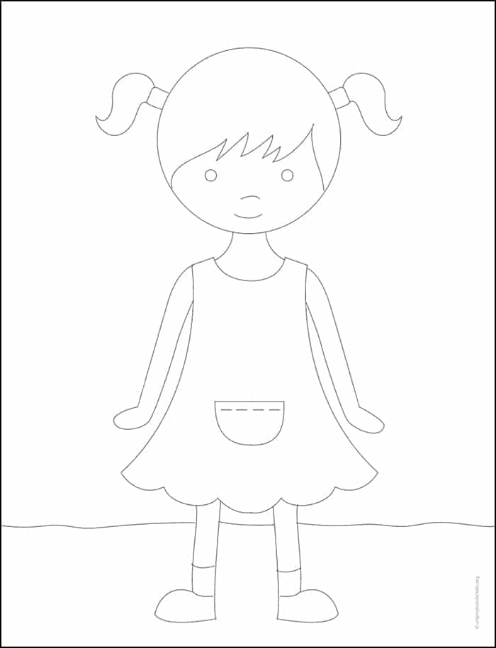 Girl Tracing page, available as a free download.
