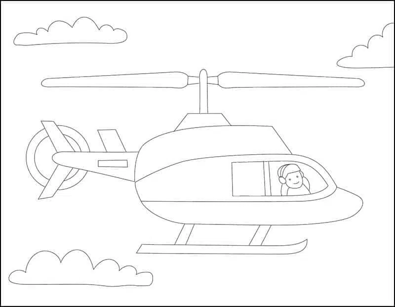 Helicopter Coloring page, available as a free download.