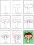 Easy How to Draw a Mushroom Tutorial, Mushroom Coloring Page