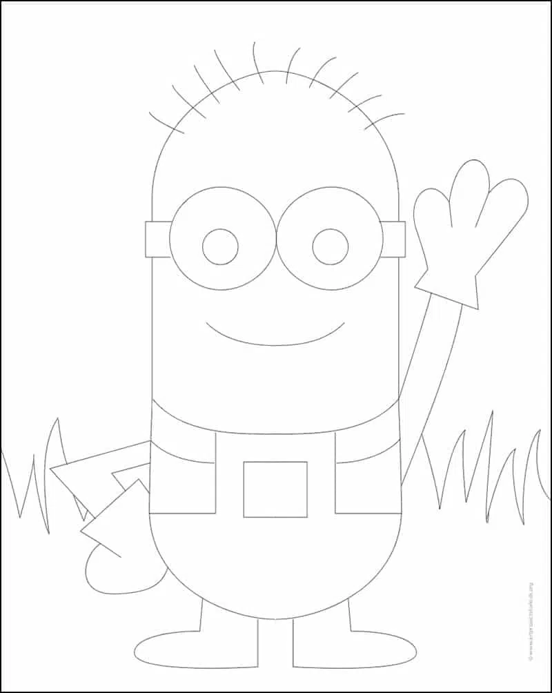 Straightforward Draw a Minion Tutorial Video and Coloring Web page ...
