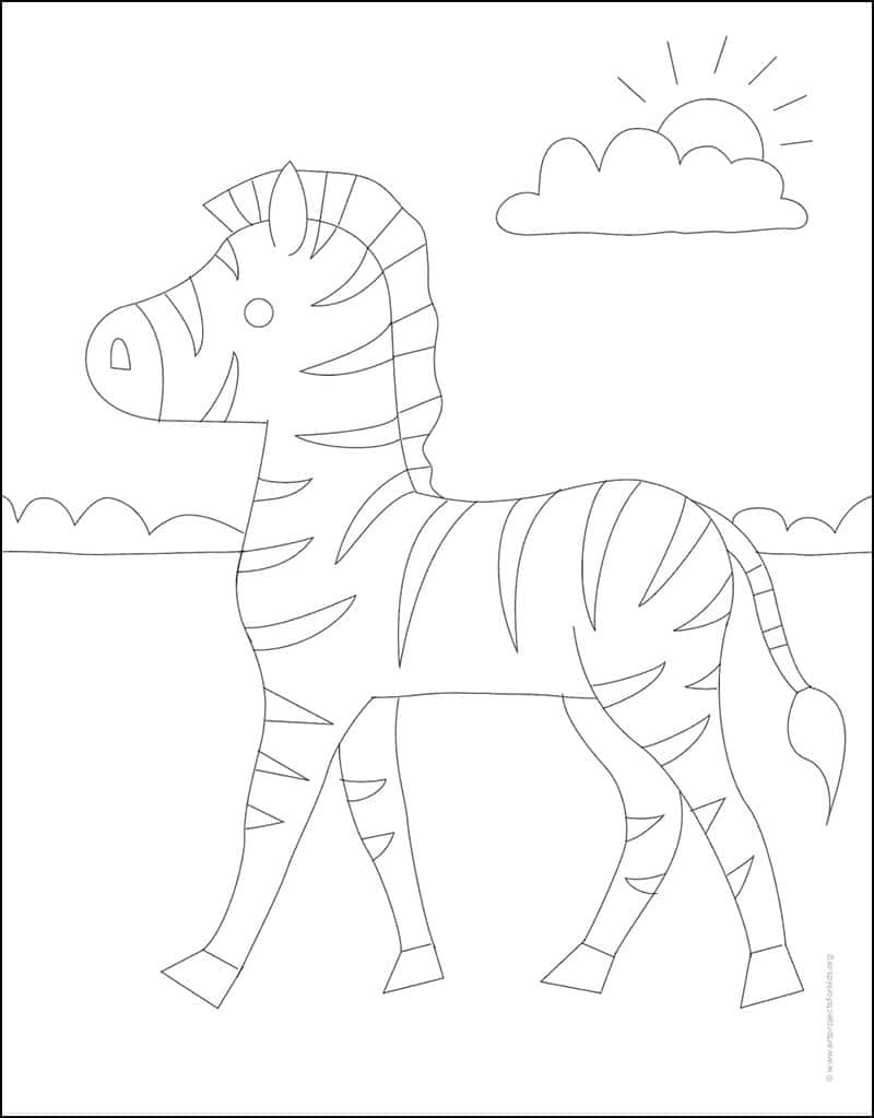 zebra drawings for kids