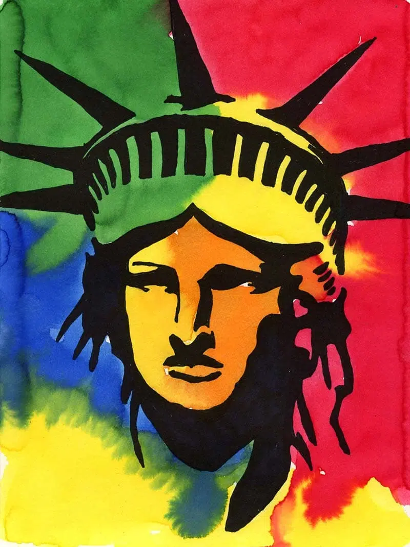 Paint like Peter Max: An Easy 4th of July Art Project