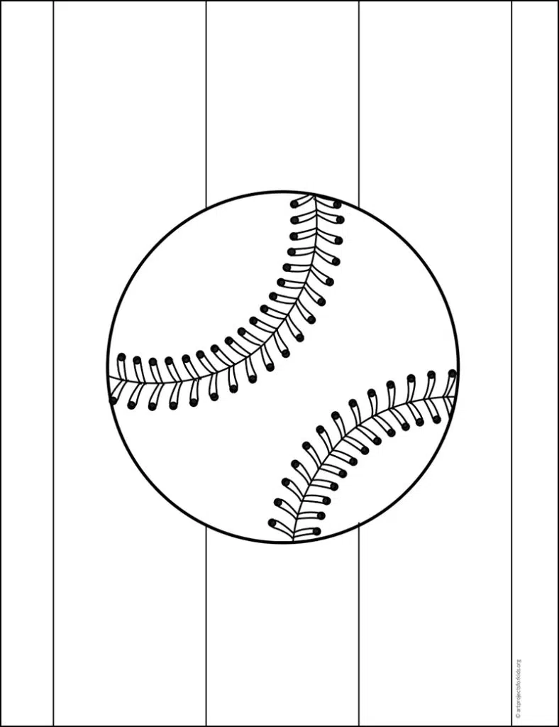 Страница раскраски бейсбол, доступная для бесплатного скачивания.