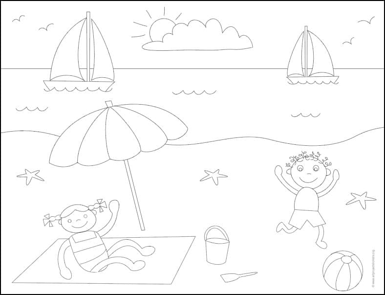 Beach Tracing page, available as a free download.