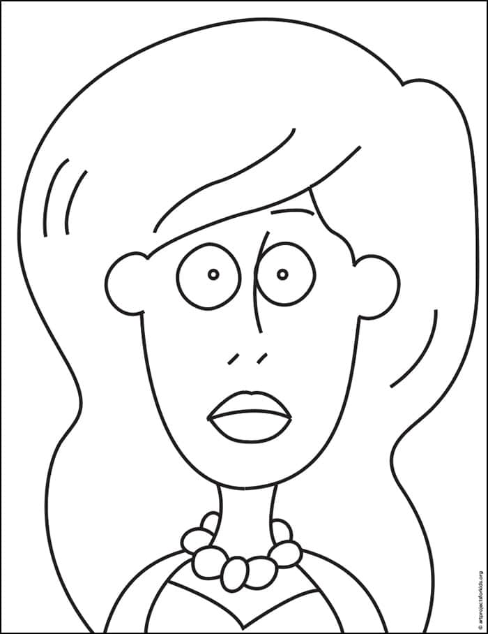 Cartoon Face Coloring page, available as a free download.