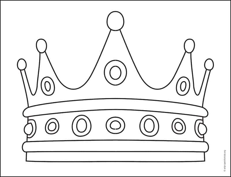 how to draw a queen crown step by step