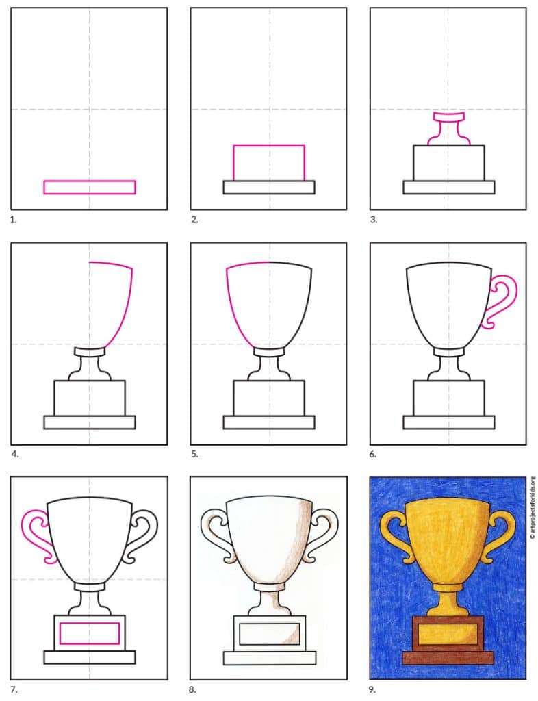 Draw a Trophy diagram — Activity Craft Holidays, Kids, Tips