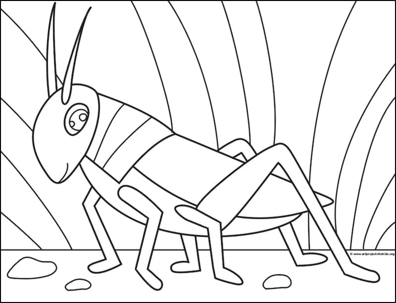 Grasshopper Coloring Page — Activity Craft Holidays, Kids, Tips