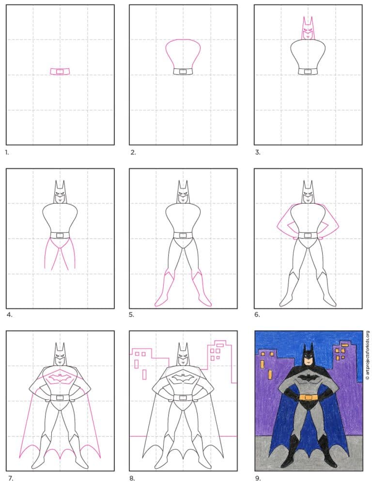 How To Batman Easy How to Draw Batman Tutorial and Batman Coloring Page