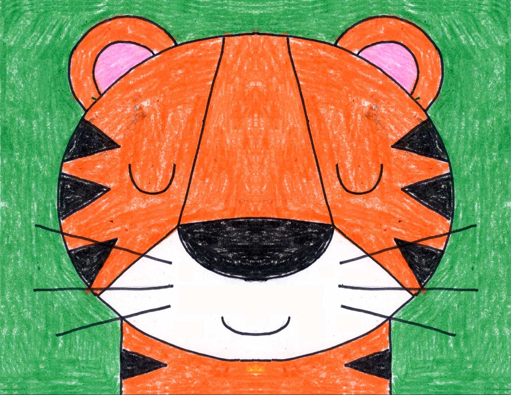Мордочка тигра рисование детьми