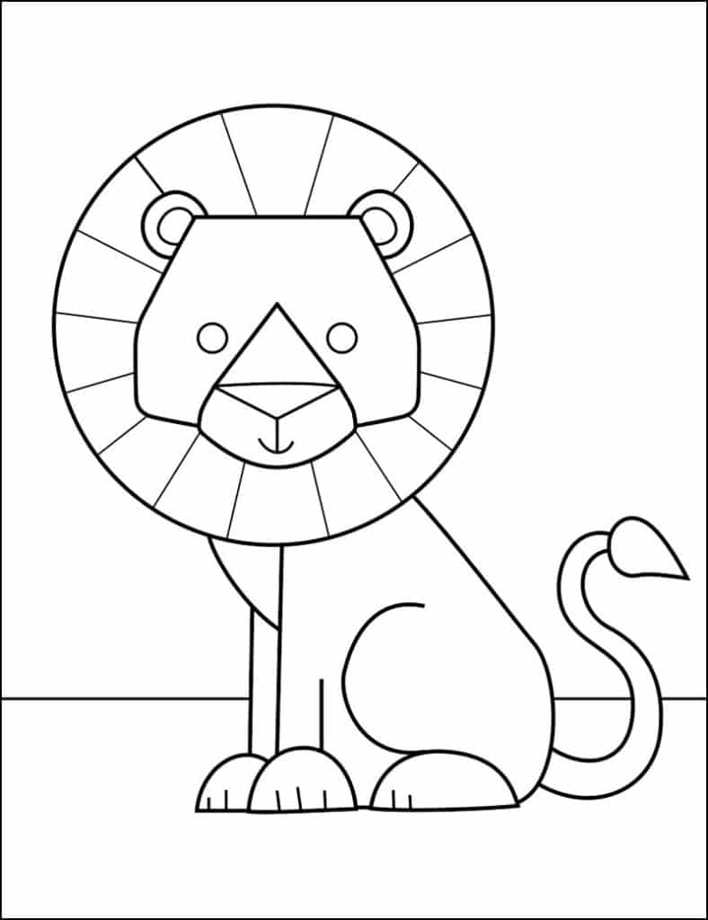 Lion Coloring page, available as a free download.
