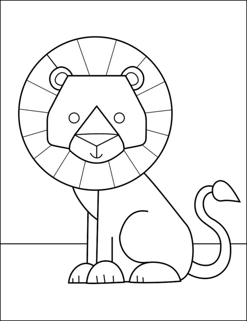 Lion Coloring page, available as a free download.