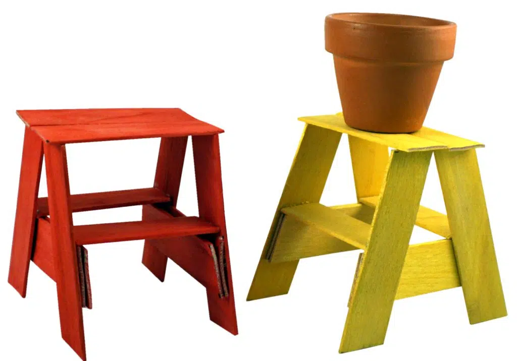 Miniature stools make with craft sticks