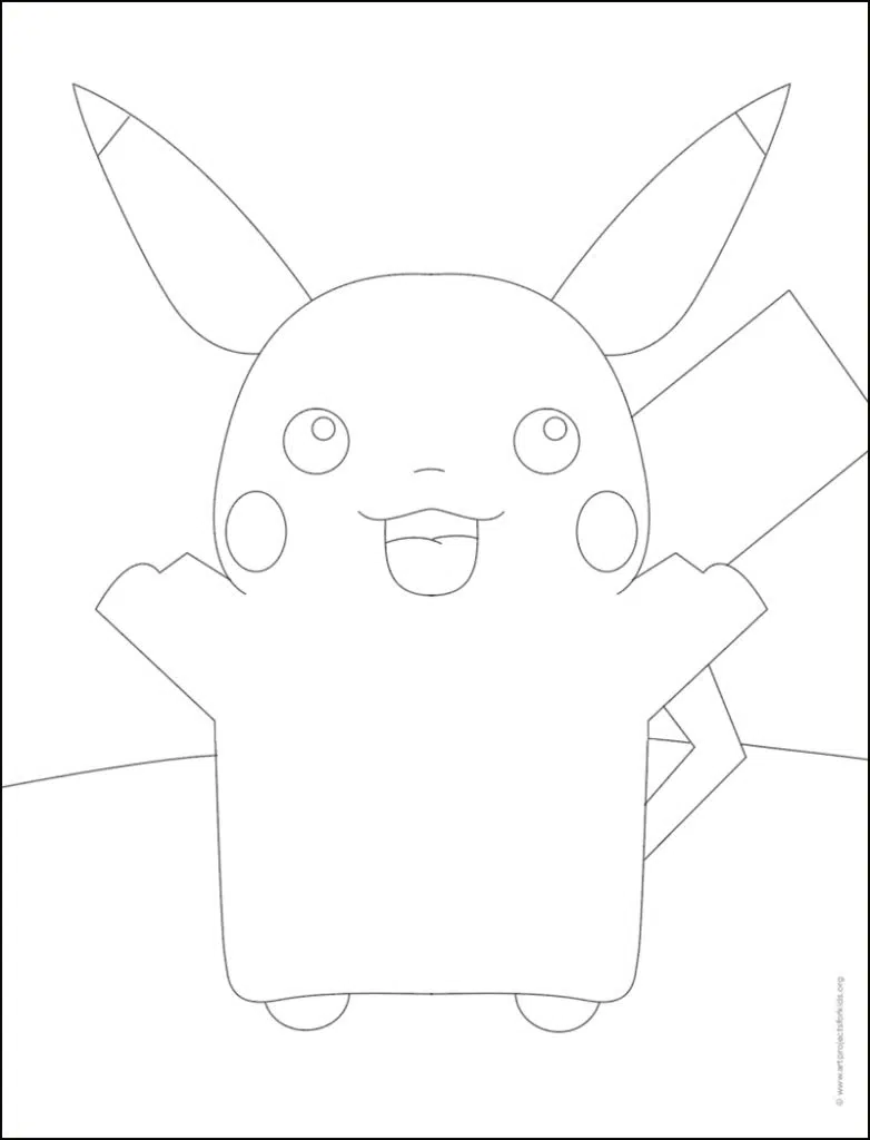 Pikachu Tracing page, available as a free download.