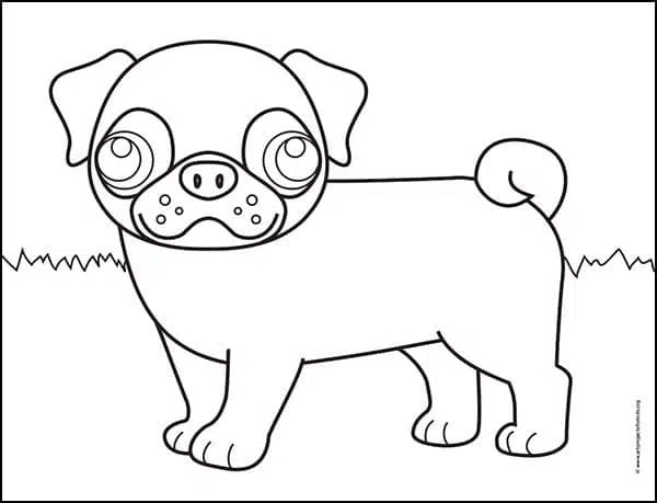 Pug Coloring page, available as a free download.