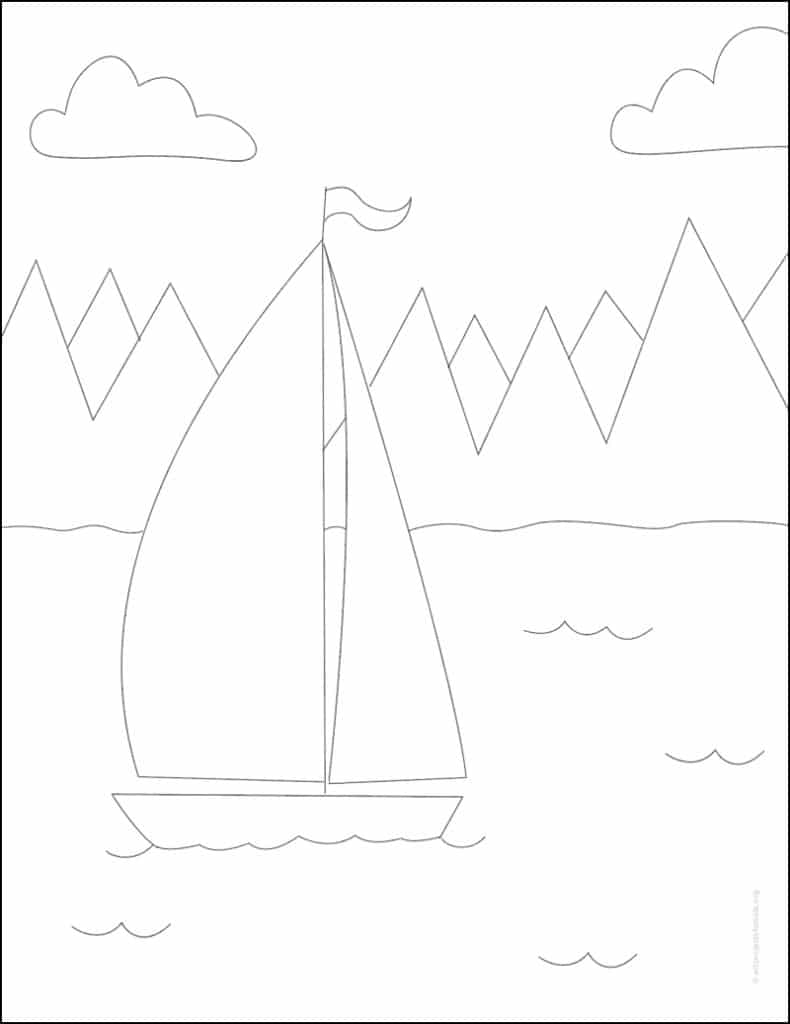 easy sailboat drawing
